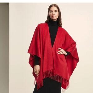 Brooks Brothers 100% Cashmere Red Shawl Retail $598 Holiday Christmas